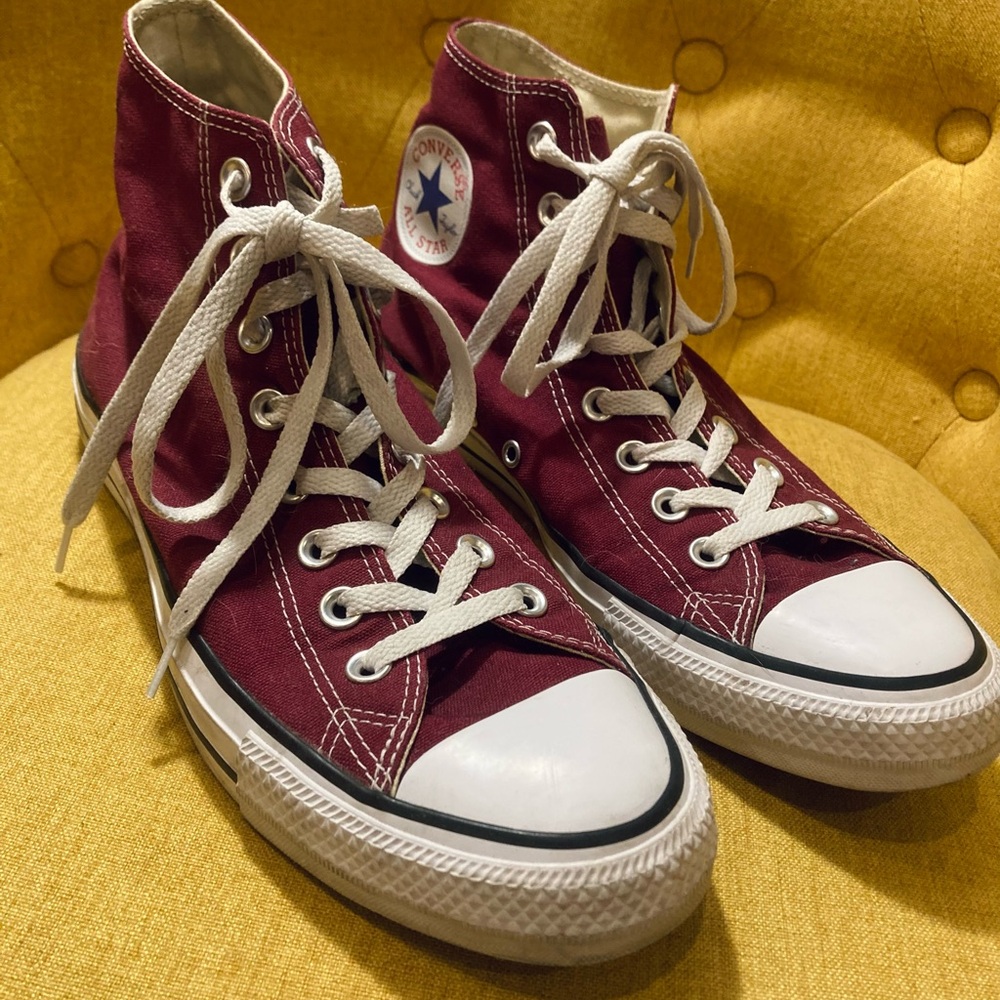 Converse Burgundy High Tops